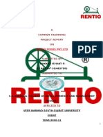 A Summer Trainning Project Report ON: Rentio Foods PVT - LTD