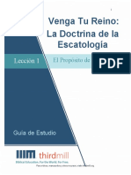 VengaTuReinoLaDoctrinaDeLaEscatologia Leccion1 GuiaDeEstudio Espanol