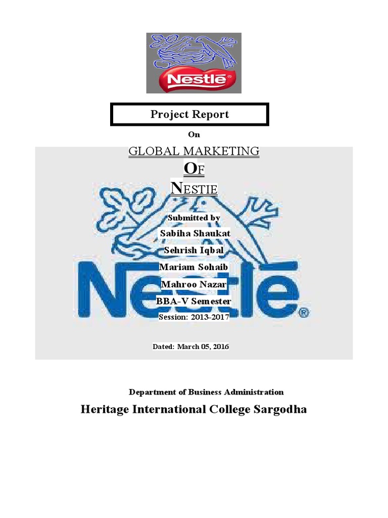 Global Marketing of Nestle | PDF | Nestlé | Brand