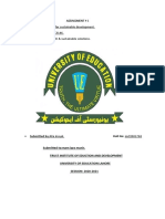 Assingment - Subject: Eduction For Sustainable Development. - Course Code: EDUC3146. - Topic: Challenges SD & Sustainable Solutions