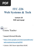 ITC-226 Web Systems & Tech: PHP and Mysql