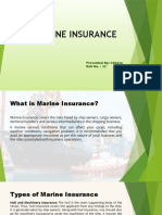 Marine Insurance: Presented By: Chhaya Roll No.: 32