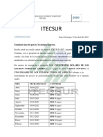 Convenio Itecsur Matriculados 300