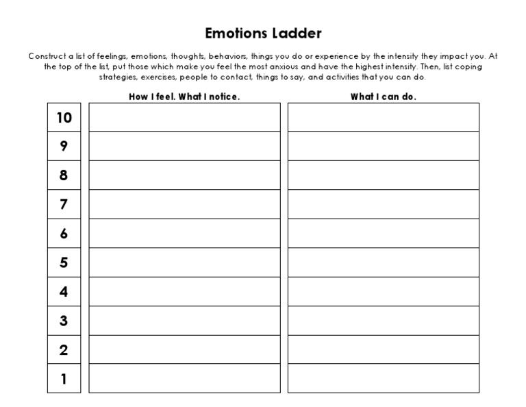 Emotions Ladder: Coping Strategies Guide | PDF