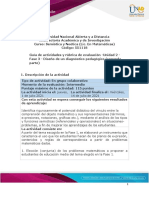 Guía de Actividades y Rúbrica de Evaluación - Unidad 2 - Fase 3 - Diseño de Un Diagnóstico Pedagógico (Segunda Parte)