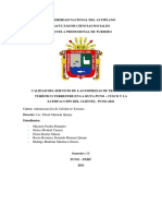 Trabajo Final - Calidad de Servicio de La Empresas de Transportes Turisticos Terrestres en La Ruta Puno - Cusco - 2021