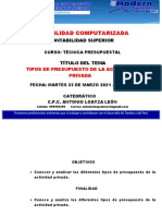 TIPOS DE PRESUPUESTOS DE LA ACTIVIDAD PRIVADA Semana 3 Martes 23.03.2021