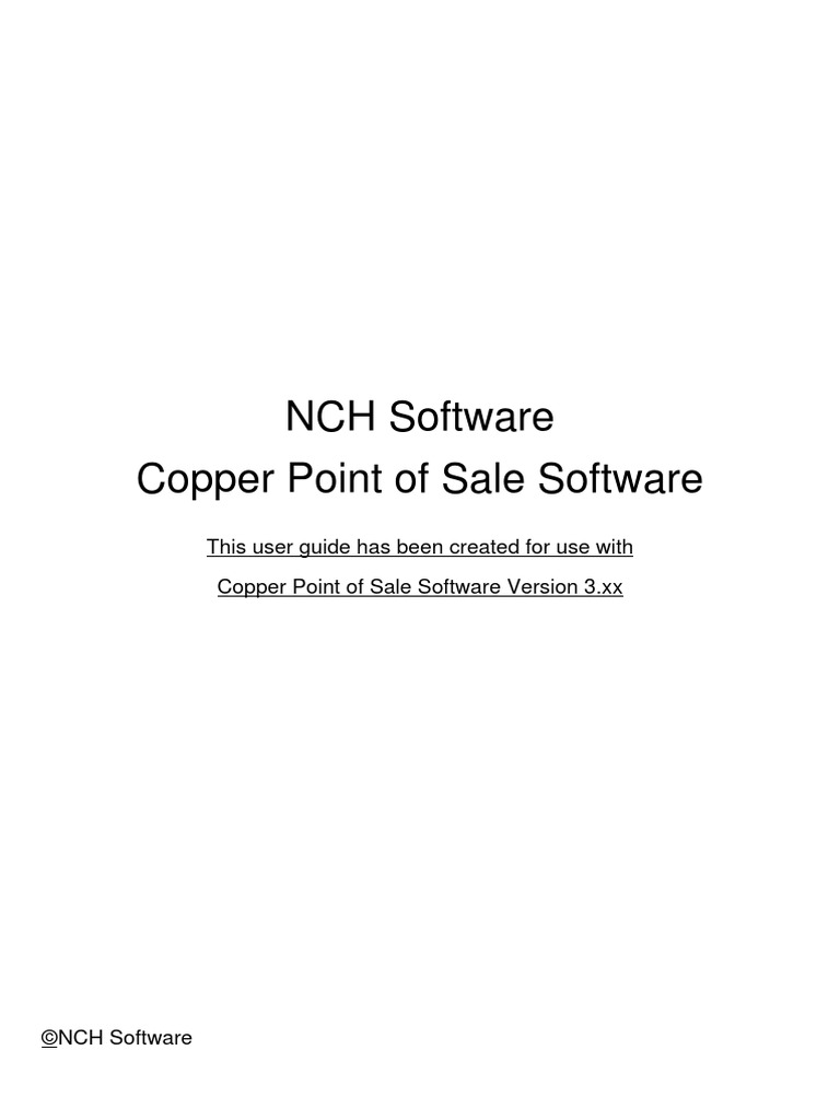 NCH Software Copper Point of Sale Software PDF Comma Separated
