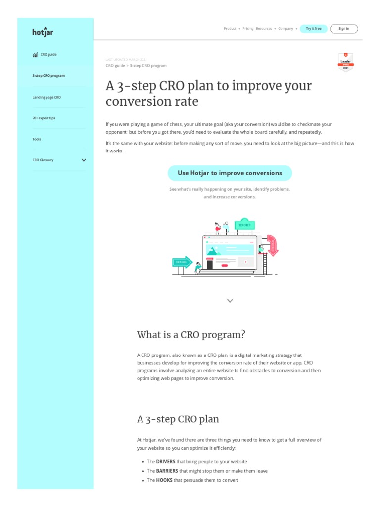 A 3-Step CRO Plan To Improve Your Conversion Rate | PDF | Marketing ...