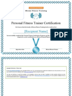 Fitness Training Certificate