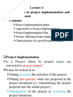 Management: Qualities in Project Implementation and
