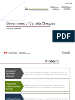 Government of Canada Cheques: Security Features