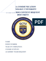 Ghana Communication Technology University Full Course Content Request Document