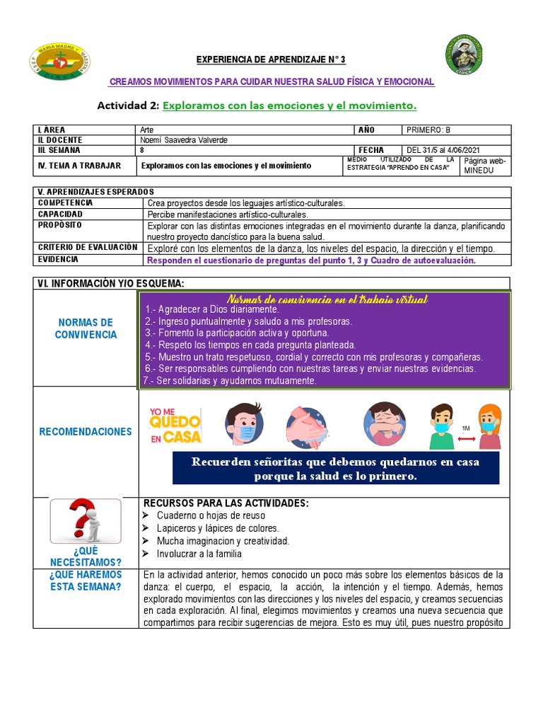 Ocho Direcciones en la Danza Emocional | PDF | Bailes | Las emociones
