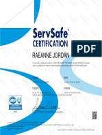 Servsafe Certification - Raeanne Jordan
