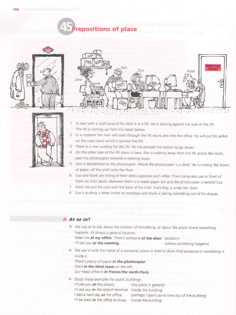 Repositions of Place: A at or In? | PDF | Vocabulary | Language Mechanics