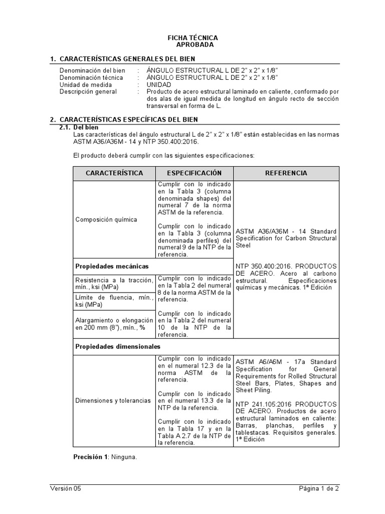 Ángulo Estructural L 2