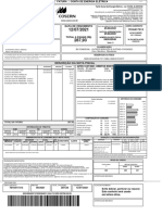 Conta de energia elétrica com detalhes de consumo e valores