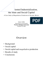 Export oriented Industrialization, the State and Social Capital