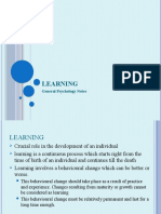 General Psychology Notes: Types and Factors of Learning