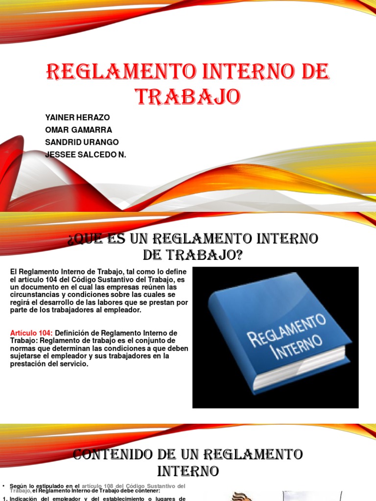 Reglamento Interno de Trabajo en Colombia | PDF | Derecho laboral ...