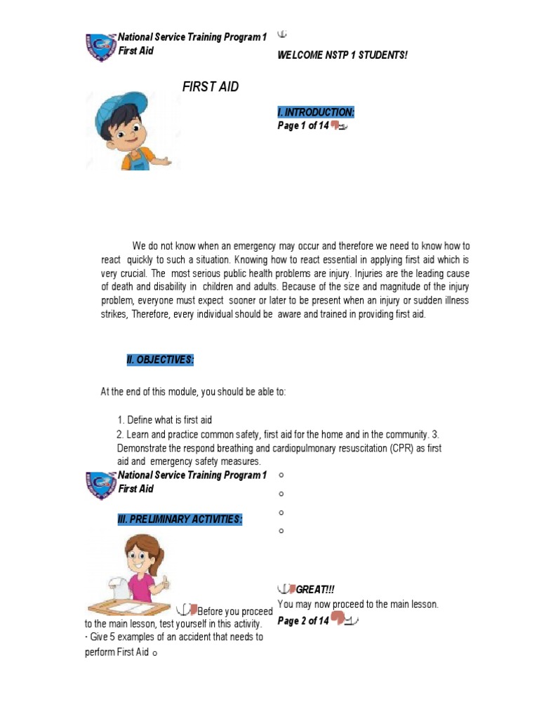 First Aid Essentials for NSTP Students | PDF | First Aid ...