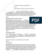 Modelo Acta Constitutiva y Estatutos Sociales de Una Compañia S