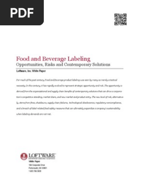 Food and Beverage Labeling White Paper