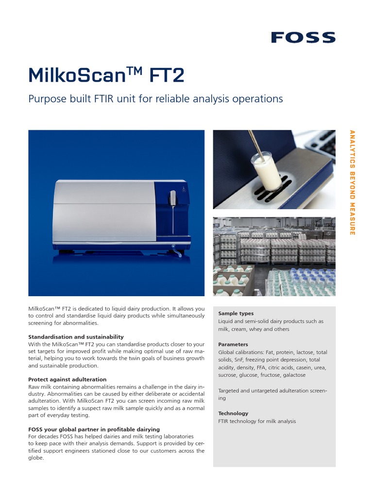 Milkoscan Ft2: Purpose Built Ftir Unit For Reliable Analysis Operations ...