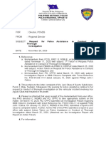 Memorandum: Republic of The Philippines National Police Commission