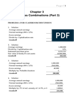 Business Combinations (Part 3) : Problem 1: For Classroom Discussion