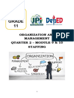 SHS Grade 11: Organization and Management Quarter 2 - Module 9 & 10 Staffing
