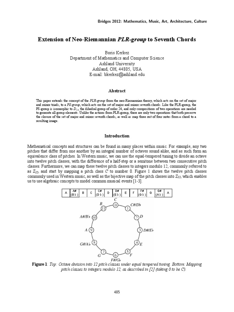 Extension of Neo-Riemannian PLR-group To Seventh Chords | PDF | Chord ...