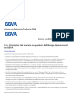 6.4. Principios Del Modelo de Gestión Del Riesgo Operacional en BBVA - Informe Con Relevancia Prudencial