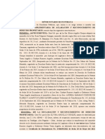 Escritura Complementaria de Aclaración de y Reconocimiento D.P. Agapito Mayo