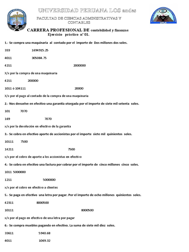 Ejercicios Prácticos de Contabilidad y Finanzas | PDF | Servicios ...