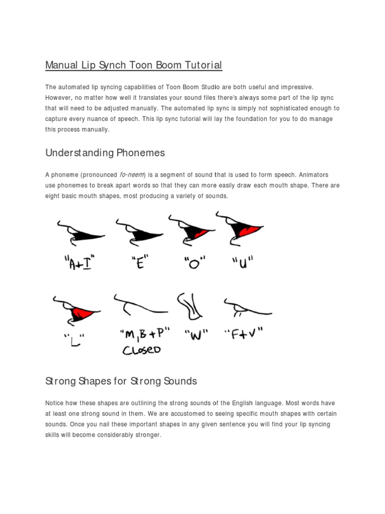 Manual Lip Sync Tutorial for Animation | PDF | Symbols | Human Voice