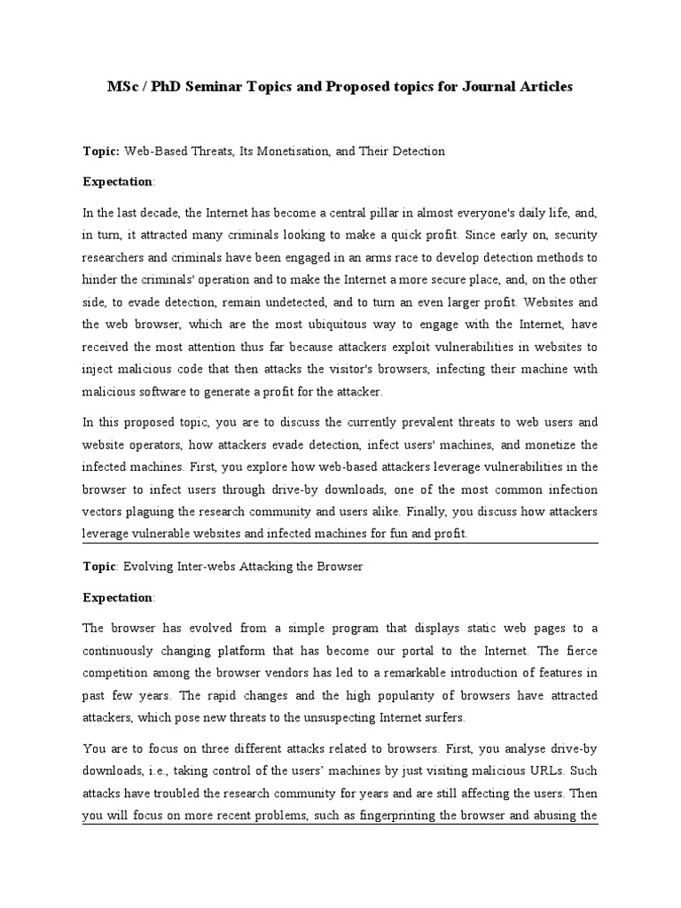 MSC-PHD Seminar and Journal Articles - 30.06.2021 | PDF | World Wide ...
