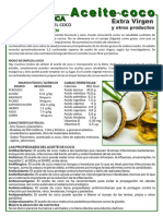 Aceite de Coco - Ficha Tecnica