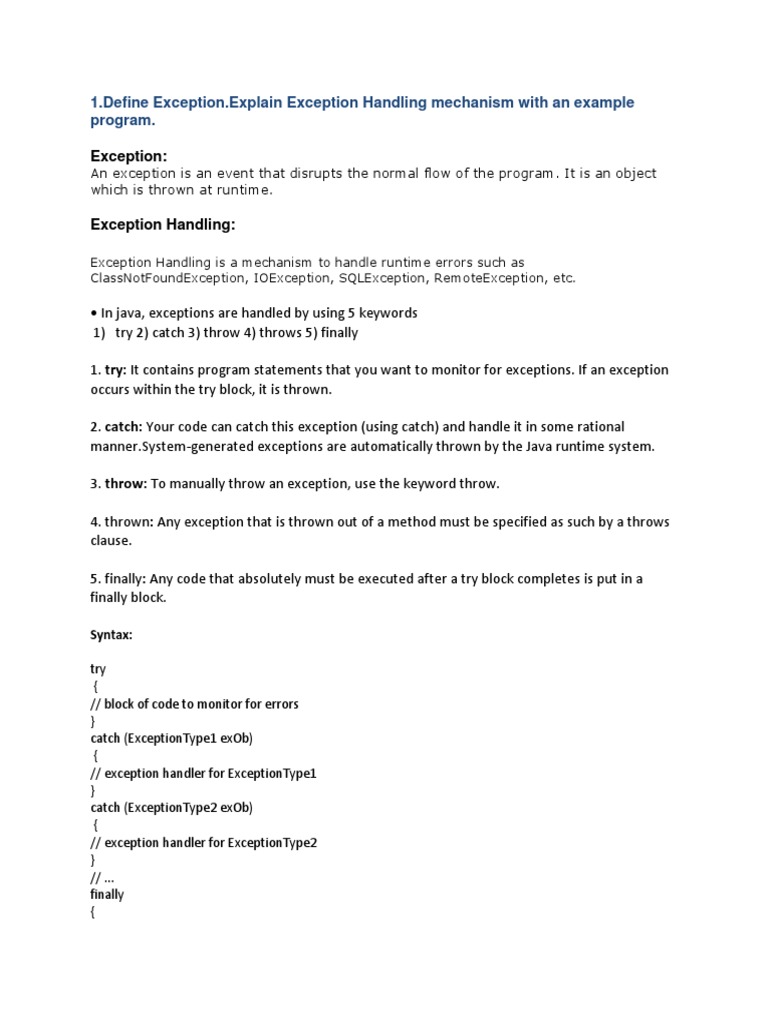 Exception Handling (4) (3436) | PDF | Class (Computer Programming ...