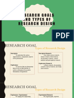 Research Goals and Types of Research Designs