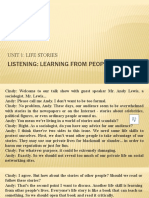 Listening: Learning From People'S Lives: Unit 1: Life Stories