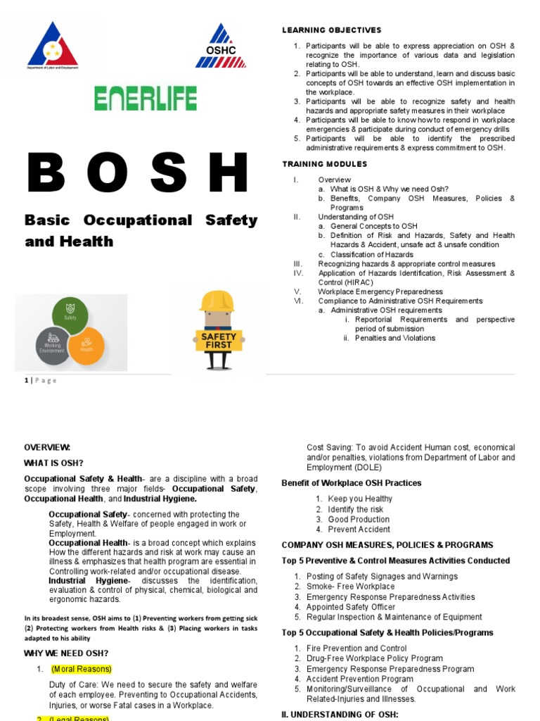 Basic Occupational Safety and Health | PDF | Occupational Safety And ...