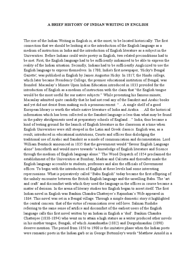 History of Indian English Writing | PDF | Rabindranath Tagore | Sri ...