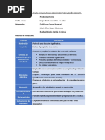 Criterios para Evaluar Una Sesión de Producción Escrita - Grupo 3