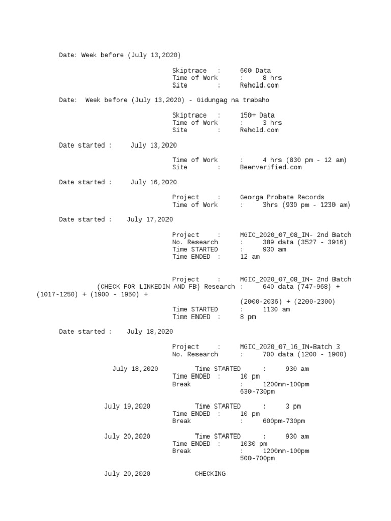 Data Entry and Research Logs | PDF | Business