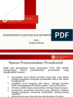 Independent Agencies Dalam Sistem Presidensiil: Oleh: Radian Salman