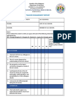 Teacher Engagement Report: Buenavista National High School