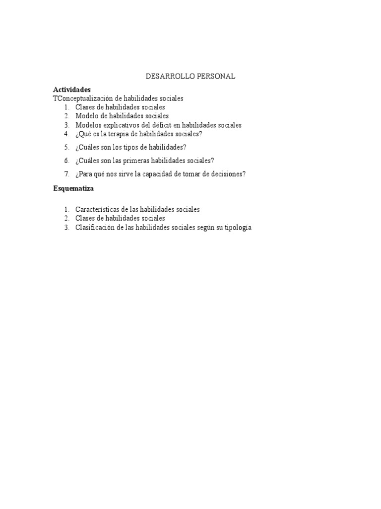 Desarrollo Personal Examen Parcial | PDF | Crecimiento personal y ...