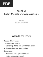 Week 7: Policy Models and Approaches 1: PA 241 Rbcruz, Up Ncpag